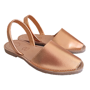 Avarca Rosê Gold em Couro