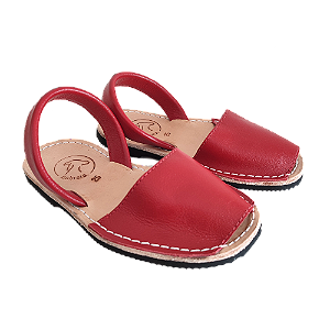 Avarca infantil Vermelha em couro legítimo