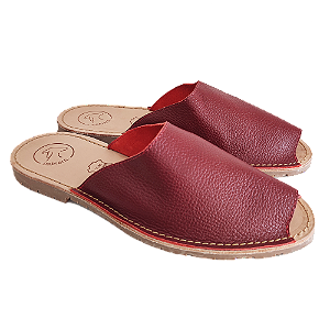 Mule Bordô em couro