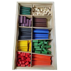 Escala Cuisinaire Material Dourado madeira - 294 peças- Jogo Pedagógico Matemática Montessori