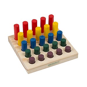 Jogo Montessori de Pinos - Brinquedo Educativo de Encaixe