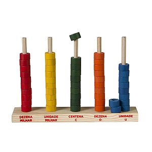 Jogo números em madeira, brinquedo educativo - Abaco Aberto