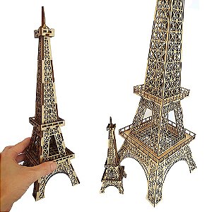 Quebra-Cabeça 3D Replica Torre Eiffel MDF Cru