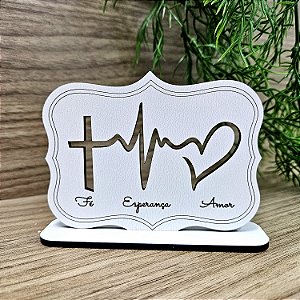 Lembrança Fé Esperança e Amor MDF