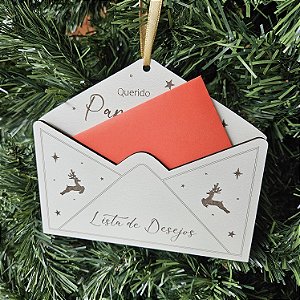 Pingente Porta Carta Papai Noel MDF