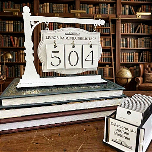 Contador Acervo Livros da Minha Biblioteca Vintage 001 a 999 Modelo Vintage