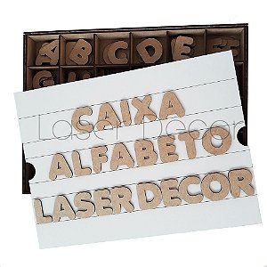 Caixa Alfabeto Letras Vogais Consoantes MDF 40 x 30 x 4,3 cm
