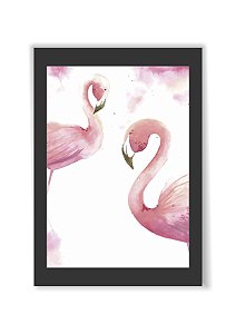Quadro Decorativo Flamingo Arte Moldura E Vidro