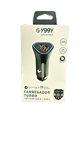 Carregador Turbo Veicular 3.0 + Power Delivery Yggy