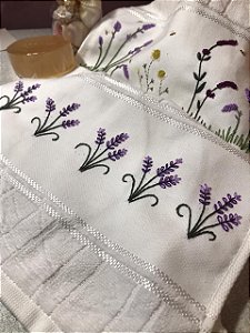 Toalha de lavabo aveludada bordado personalizado