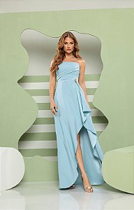 Vestido Longo Tomara que Caia Fenda Alfaiataria Prada