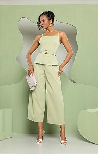 Conjunto Calça Corset New Pecã com Cinto