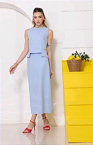 Conjunto Alfaiataria Saia Longa e Blusa