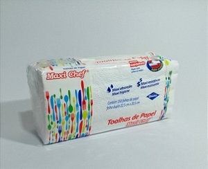 Maxi Chef 15 pacotes / 2.250 folhas - Papel ideal para uso em cozinhas, banheiros, churrasqueiras.