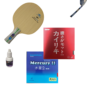 Combo Raquete C5 borrachas Mercury + 868 red sponge