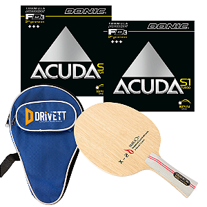 Combo 06 - Raquete X2 Clássica FL Carbono + Par de S1 Turbo (montagem e capinha grátis)