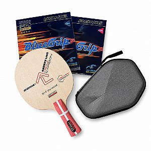 Combo 10 - Raquete Donic Anders Lind + Borrachas Bluegrip C2 (capa Hexa e montagem grátis)