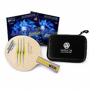Combo 09 - Raquete Donic Persson Seven FL + Bluefire M1 turbo (montagem e capa grátis)