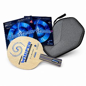 COMBO 08 - Raquete Donic Whiper Outer Carbon FL + Borrachas Z2 e Z3 (selagem, montagem e capa grátis)