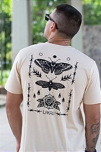 Camiseta Manga Curta Lakau Moth Bege