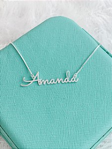 Gargantilha de Prata Nome Personalizado Simples