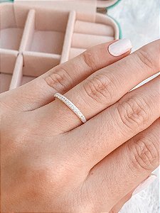 Anel de Prata Aparador Cravejado