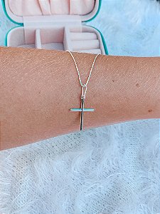 Corrente de Prata Masculina Cruz