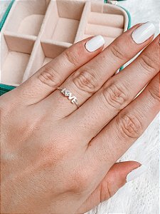 Anel de Prata Love Ponto de Luz