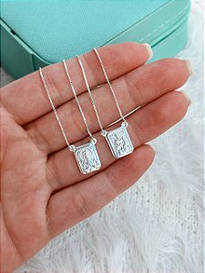 Escapulário de Prata Tradicional Médio