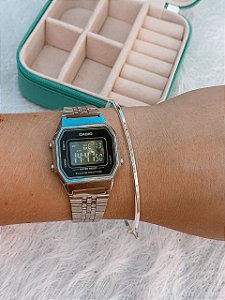 Bracelete de Prata Aro Quadrado
