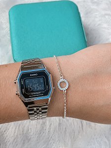 Pulseira de Prata Circulo Cristal