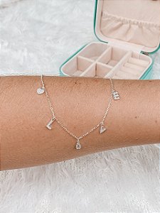 Gargantilha de Prata Love Cravejado