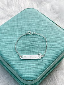 Pulseira de Prata Infantil Placa Personalizada