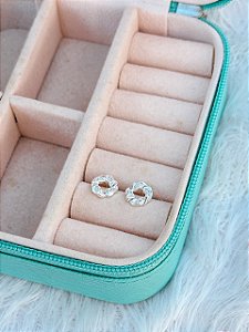 Brinco de Prata Circulo Trançado