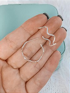 Argola de Prata Ondulada