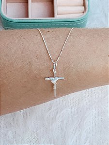 Corrente de Prata Masculina Cruz Manto