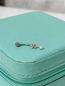 Piercing de Prata Umbigo Ponto de Luz Estrela