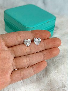 Brinco de Prata Coração Orgânico