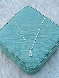Gargantilha de Prata Oval Cristal
