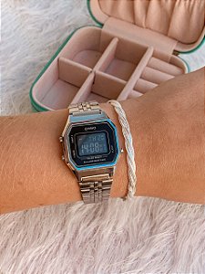 Pulseira de Prata Trançada Dois Fios