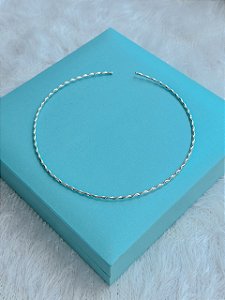 Choker de Prata Aro Trançado