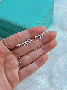 Brinco de Prata Ear Cuff Cravejado