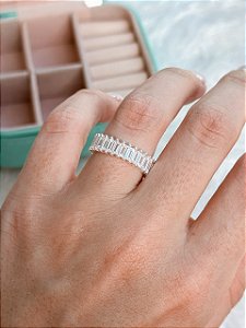 Anel de Prata Pedra Retangular