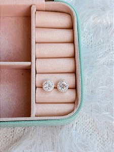 Brinco de Prata Redondo Cristal