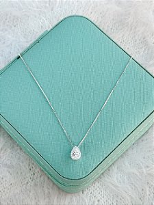 Gargantilha de Prata Gota Cravejada