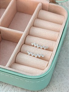 Brinco de Prata Ear Cuff Zircônia Redonda