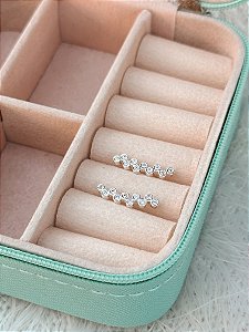 Brinco de Prata Ear Cuff Zircônia Redonda