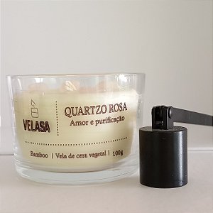 Vela CRISTAL QUARTZO ROSA 100g