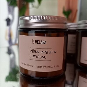 Vela Perfumada Vintage PÊRA INGLESA E FRÉSIA 70g