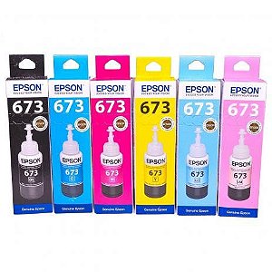 TINTA EPSON T673 T673120 PRETO | L800 L810 L1800 L805 L850 | ORIGINAL 70ML